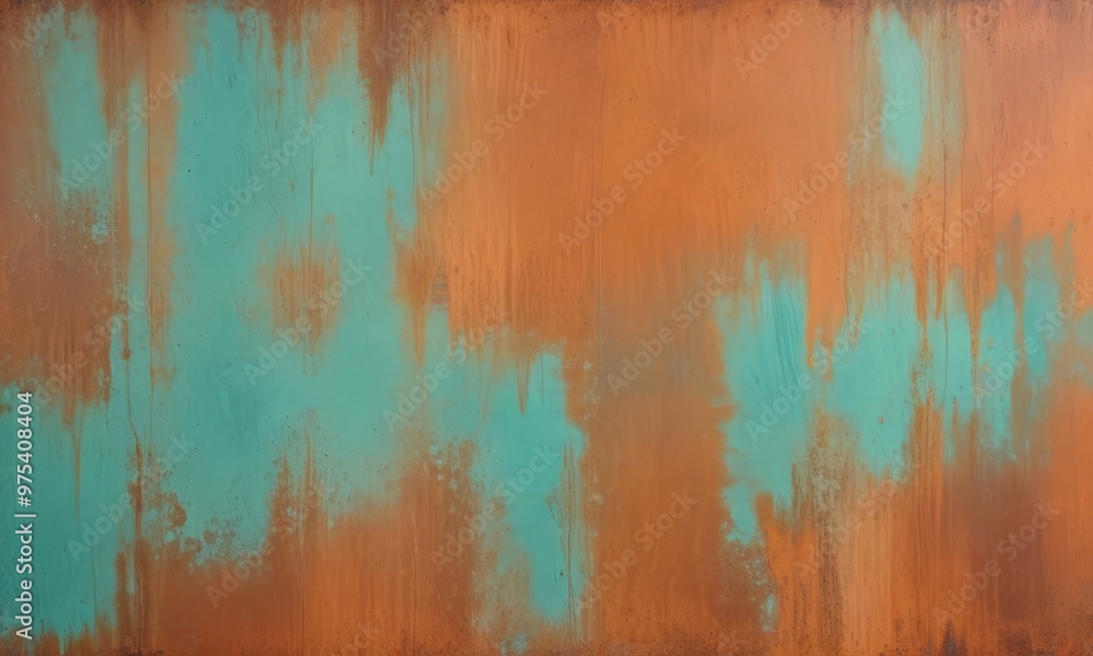 Poster a textured surface with a gradient of turquoise and orange colors, creating a sense of depth and mov
