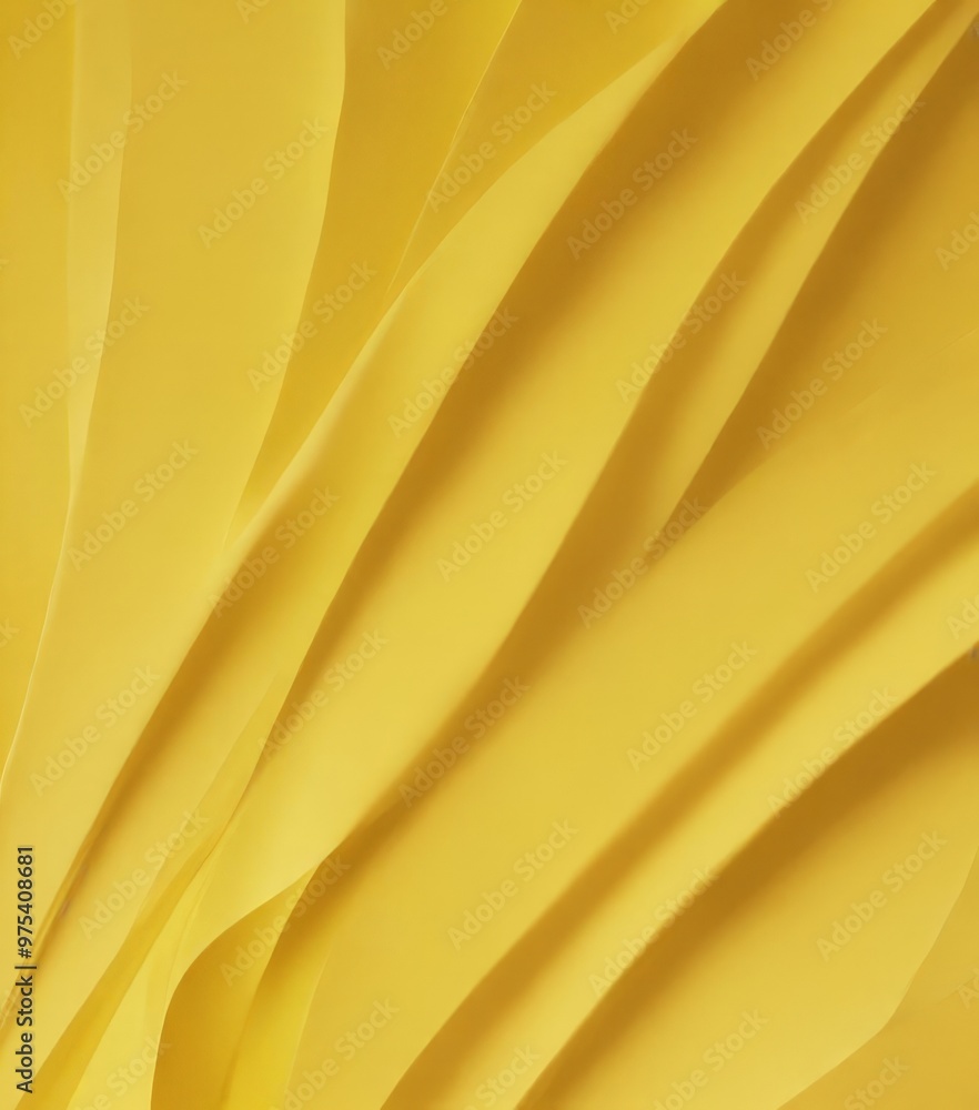 Poster a close-up view of a yellow fabric with a textured, wave-like pattern.