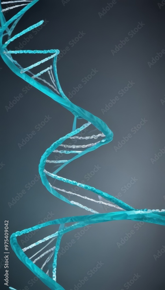 Poster the image presents a close-up view of a dna helix, a spiral-shaped structure that forms the blueprin