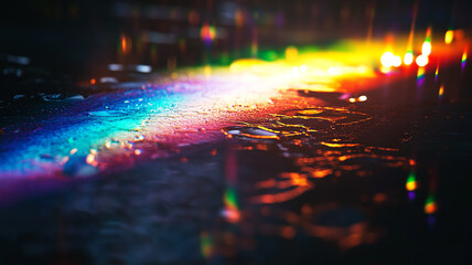 Abstract rainbow black background design, 3d rendering