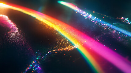 Abstract rainbow black background design, 3d rendering