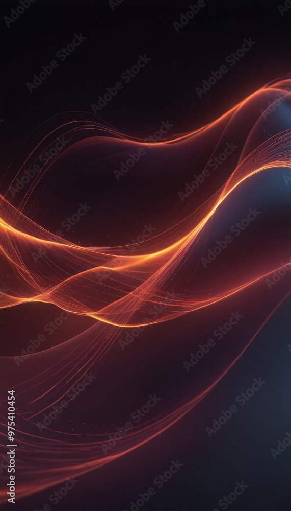 Poster a dynamic abstract composition of swirling, fiery lines and shapes in shades of red, orange, and bla