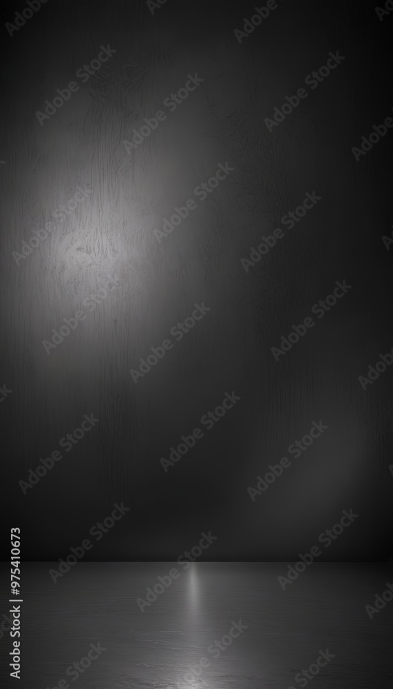 Poster a dark, empty room with a single light source on the left side, creating a dramatic and moody atmosp