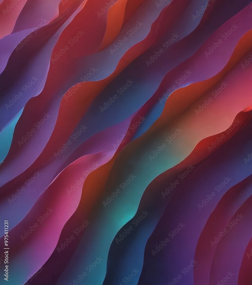 Poster a vibrant abstract pattern composed of overlapping curved lines in a variety of colors, including sh