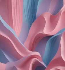 a close-up view of abstract, flowing fabric in shades of pink and blue, creating a dynamic and visually captivating composition.