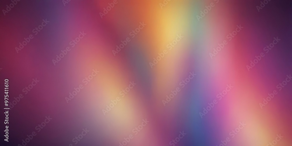 Poster a vibrant gradient background with a rainbow-like effect, transitioning from deep purple to bright y