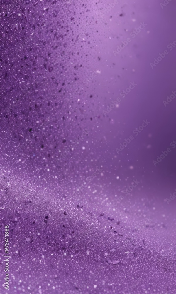 Poster a close-up view of a purple surface with numerous small white specks scattered across it, creating a