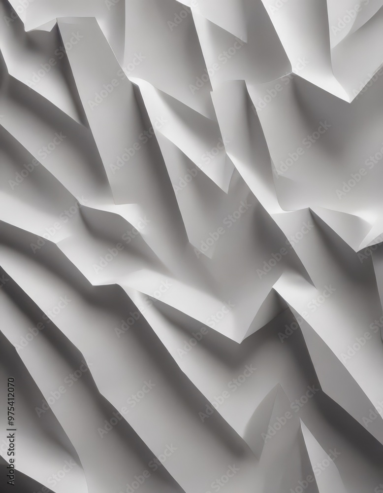 Aufkleber a close-up view of a crumpled white paper surface, with the paper's folds and creases creating a tex