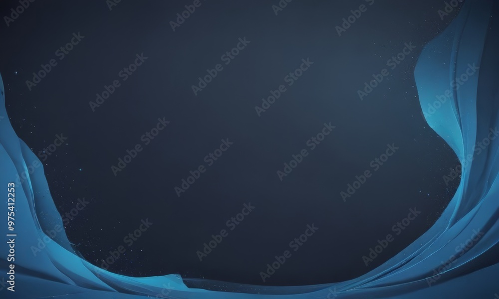 Aufkleber a dark blue gradient background with a curved, wave-like shape on the right side, creating a sense o