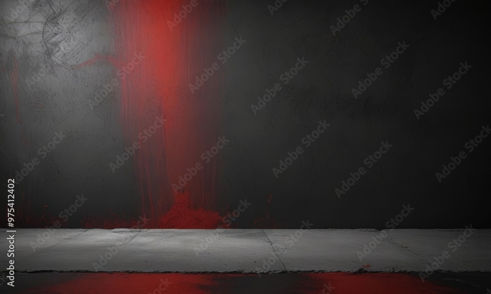 Poster a dark, textured wall with a red vertical line running across it, creating a striking contrast again