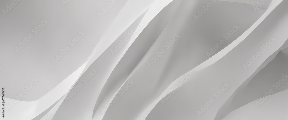 Poster a close-up view of a white, abstract, and wavy pattern, with a gradient effect transitioning from a 