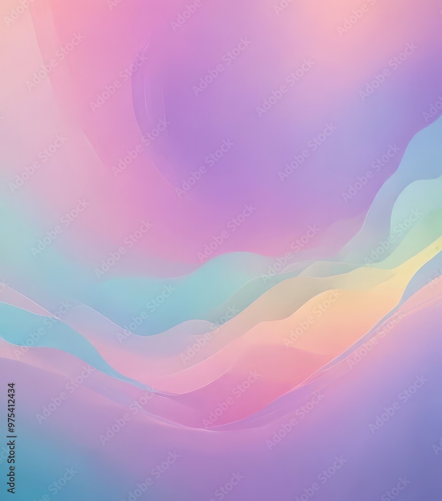 Poster a gradient background with a gradient of pastel colors, transitioning from pink to purple, and then 