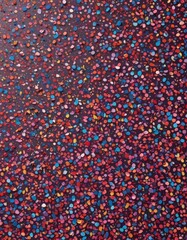a close-up view of a textured surface with a multitude of small, multicolored dots scattered across it, creating a vibrant and dynamic visual effect.