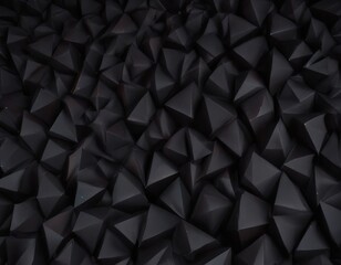 Obraz premium A close-up view of a dark, geometric pattern composed of numerous black triangles arranged in a dense, overlapping manner, creating a visually striking and abstract design.