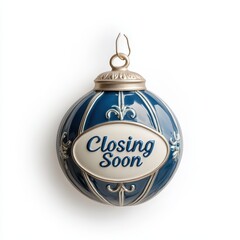 Closing Soon Sign   Vintage Ornate Business Display with Announcement