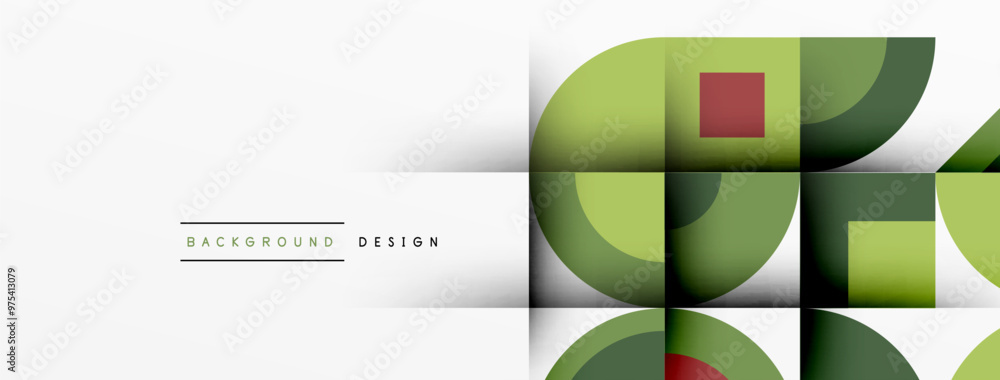 Poster Geometric design abstract background - circles squares