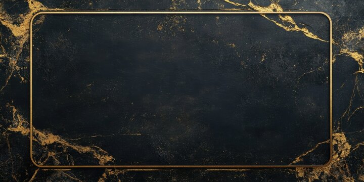 Gold Frame Black Marble.
