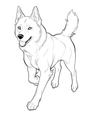 Dog coloring page for coloring book 