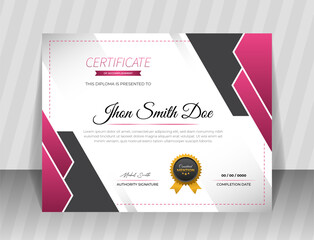 Gradient modern luxury diploma certificate design vector template