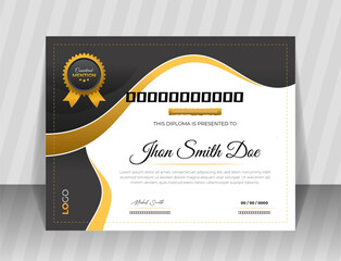 Gradient modern luxury diploma certificate design vector template