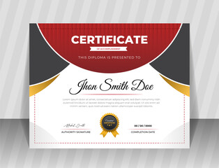 Gradient modern luxury diploma certificate design vector template