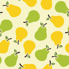 Bunch of Pear Vector Seamless Pattern illustration Design