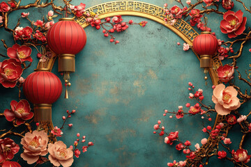 Fototapeta premium Chinese New Year Illustration Background