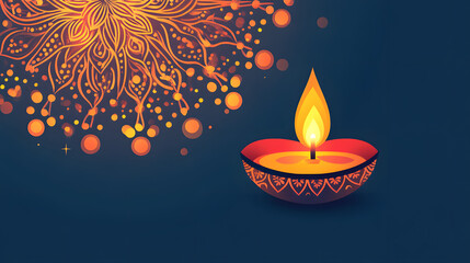 A simple yet elegant graphic with a festive Diwali background