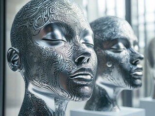 Sculpture of human face