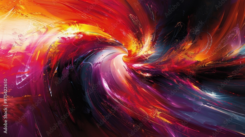 Aufkleber vibrant abstract swirl with dynamic colors, showcasing a blend of energy and motion in a captivating
