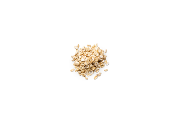 Organic oat flakes isolated on a transparent background with shadow from above, top view, png