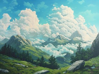 Obraz premium Majestic Mountain Landscape