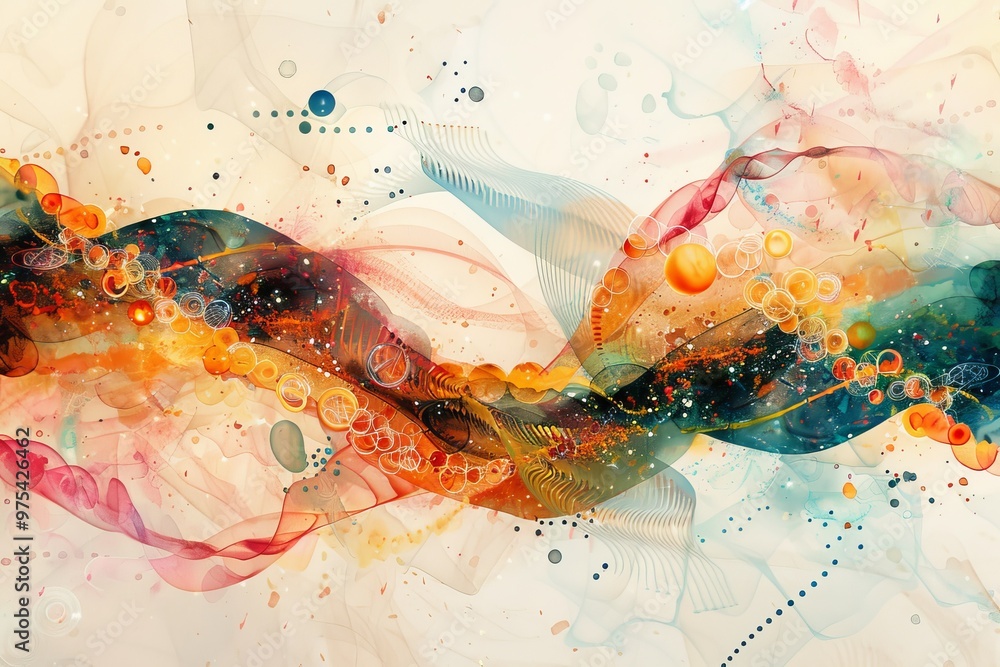 Poster a vibrant abstract design featuring colorful waves and dynamic shapes, perfect for backgrounds and a
