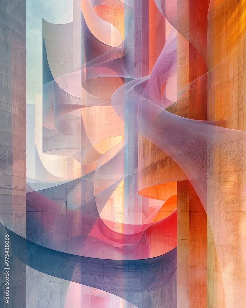 Aufkleber abstract art featuring vibrant colors and fluid shapes, creating a stunning visual experience of lig