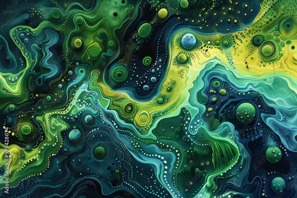 Poster abstract art featuring vibrant colors and fluid forms, creating a dynamic and mesmerizing visual exp