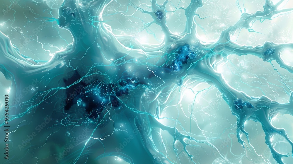 Poster An abstract representation of neural connections, showcasing intricate patterns and vibrant colors that evoke a sense of depth and complexity.
