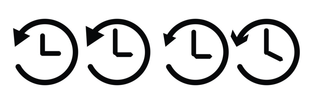 History icons set. recent event history sign and symbol. Past time icon.
