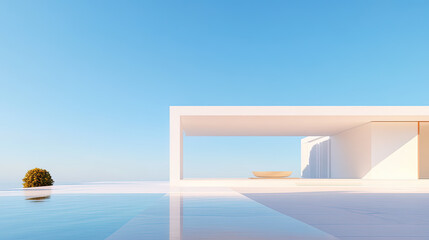 minimalist geometric architecture background for advertisement and product presentation