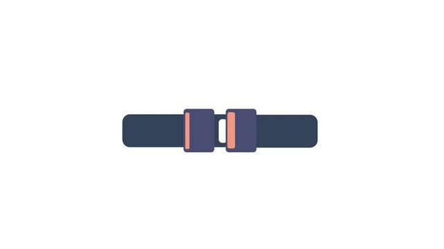 safety belt lock icon animation. safety driving. transparent background. alpha channel. repeating animation