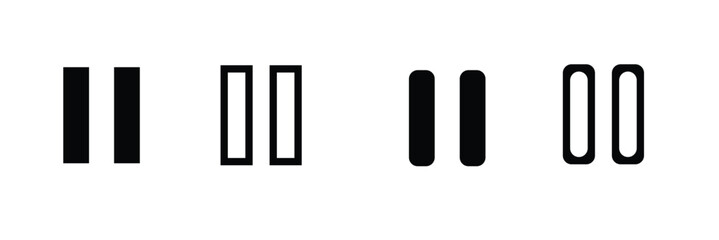 Pause Button vector icon set. Media player control button symbol. EPS 10 vector illustration.