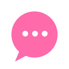 Doodle icon bubble circle chat illustration on transparent background that can be use for background, slide view, social media, sticker, scrapbook and e.t.c with aesthetic pink color