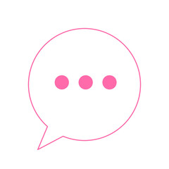Doodle icon bubble circle chat illustration on transparent background that can be use for background, slide view, social media, sticker, scrapbook and e.t.c with aesthetic pink color