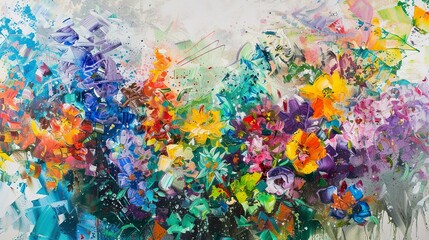 Abstract Floral Painting with