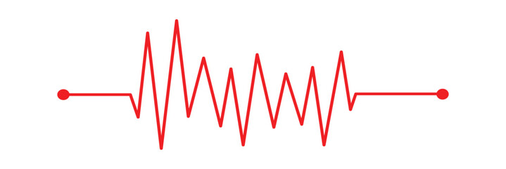 Heart rate monitor line vector isolated on transparent background. Heart rate pulse rhythm line illustration with editable stroke in eps 10.