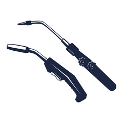 Retro Acetylene and Electric Argon Welding Torch Handle for Welding Industry Illustration Vector