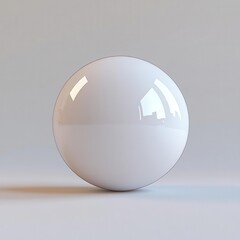 A smooth, white sphere stands on a subtle gradient background, reflecting light softly and creating a minimalist, modern aesthetic.
