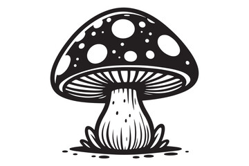 Mushroom Shape Silhouette Vector Graphic