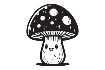 Mushroom Outline Silhouette Vector