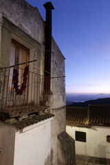 Sunset over Colobraro, a village in Basilicata, Italy.