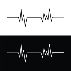 Heart rhythm , Electrocardiogram, ECG - EKG signal, Heart Beat pulse line concept design element isolated on transparent background, Concept of sport. Signs of rhythm in eps 10.